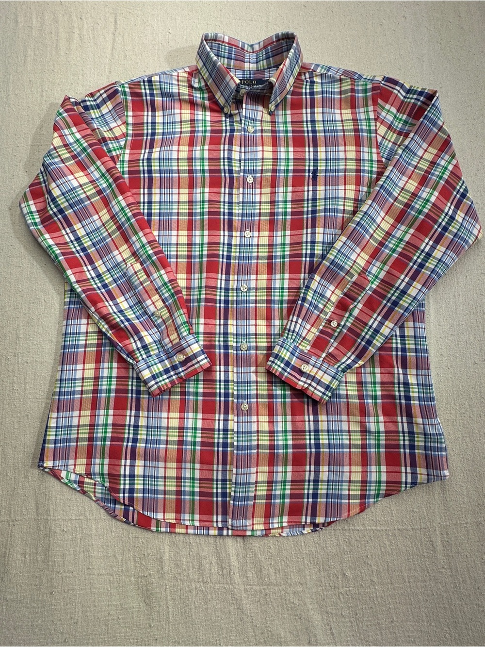 Polo Ralph Lauren Classic Fit Performance Plaid Button Down Shirt Men’s Large x
